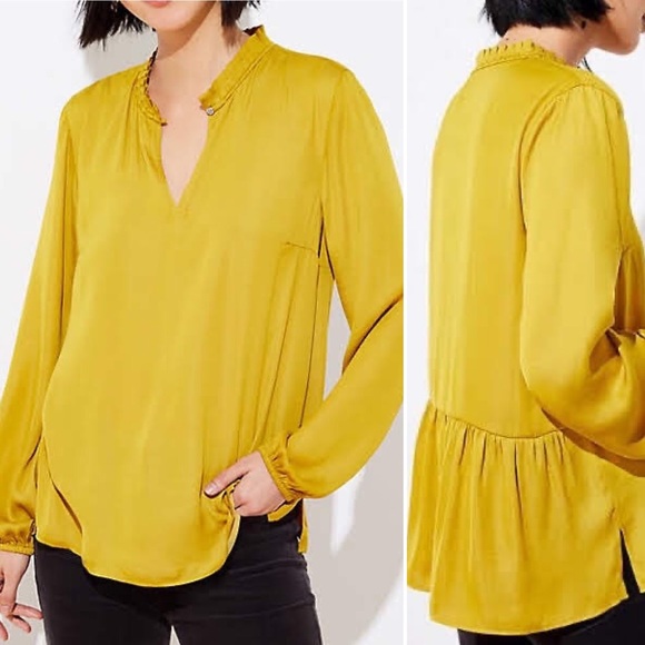 LOFT Back Peplum Blouse - Picture 1 of 8